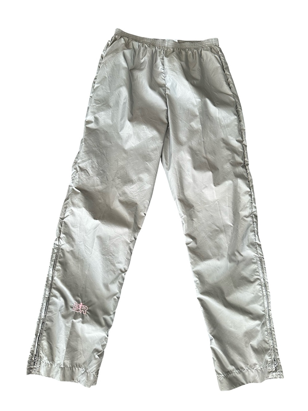 Vintage Bill Rodgers Boston Mass Nylon Track Zippered Ankle Pants Made in USA